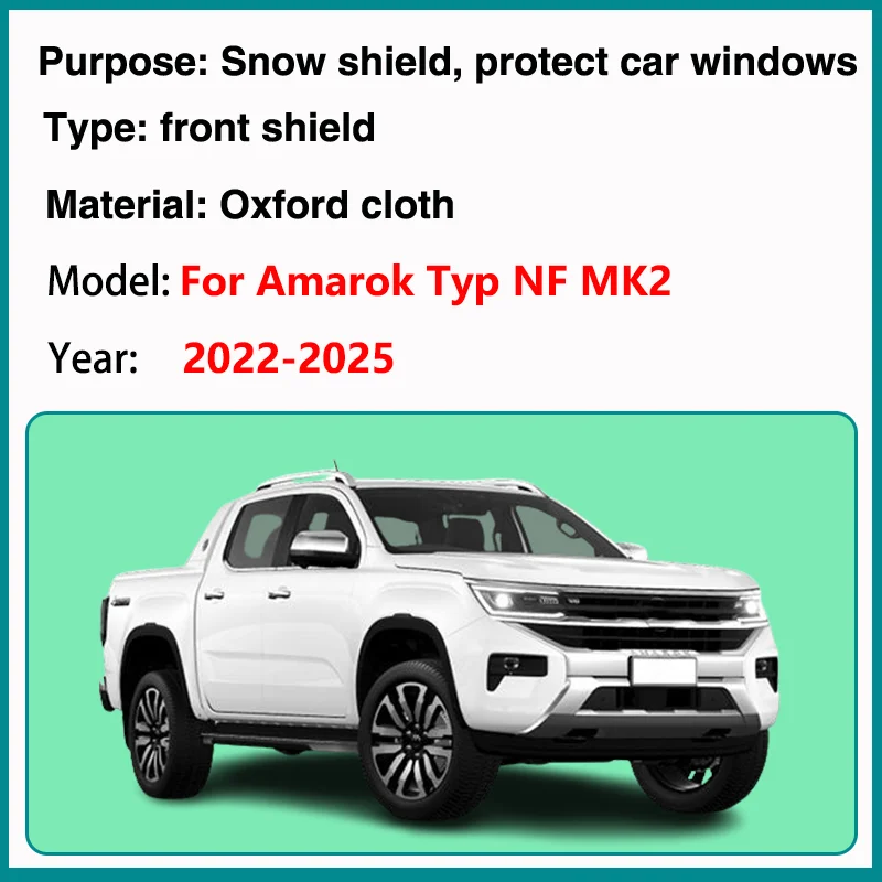 Car Front Sunshade For Volkswagen VW Amarok NF MK2 2022-2025 Accessories Windshield Rain Cover Snow Shield Anti-dirty Waterproof