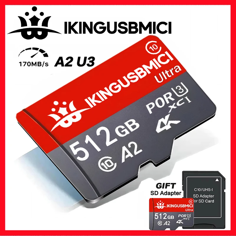 Micro TF SD Card TF Cards Memory Card SD Cards 64GB 128GB 256GB Stable Performance Class 10 U1 for Smartphone / PC / Mac