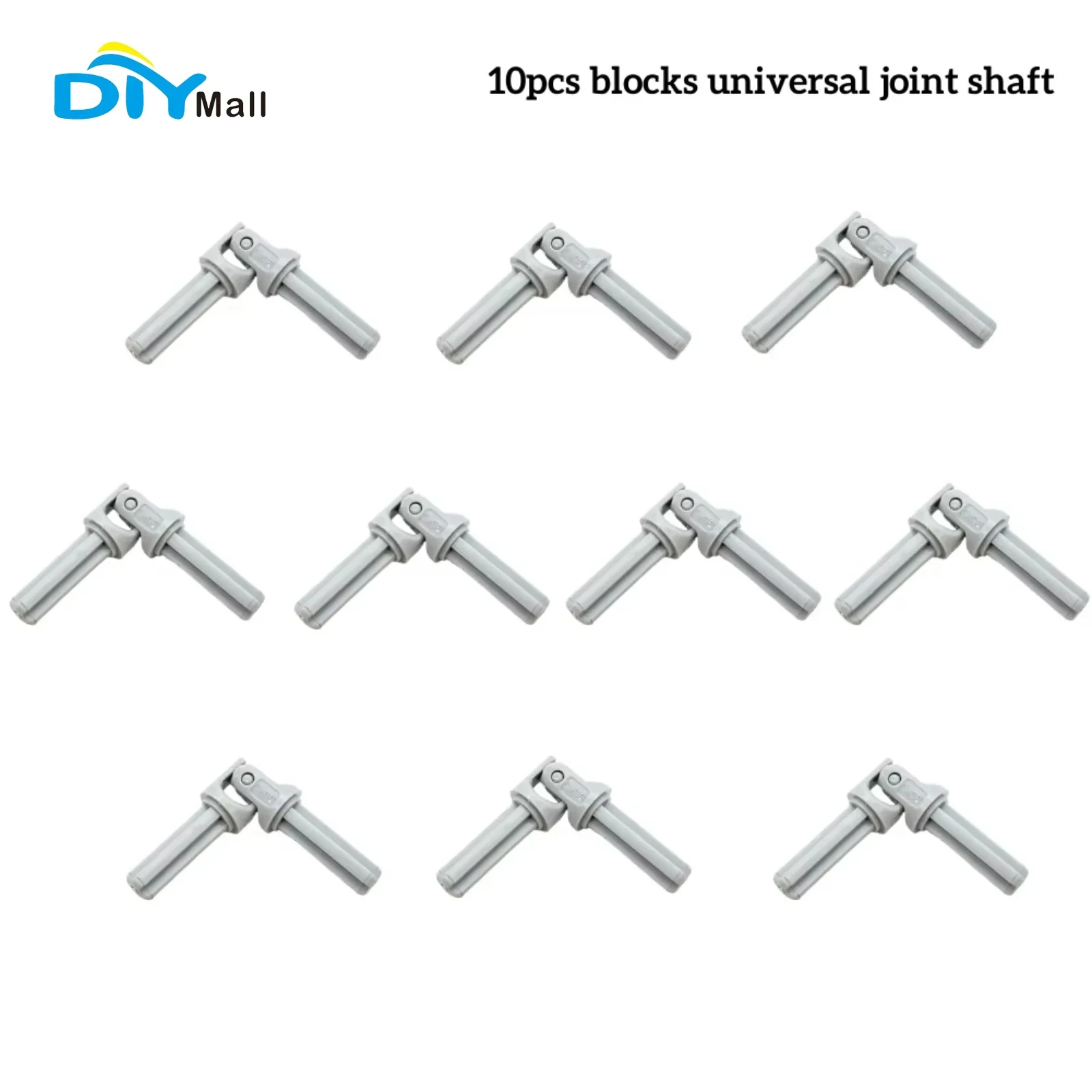 DIYmall 55mm Universal Joint Shaft Axle Connector for Building Blocks (Compatible with legoeds, JH9106, Pack of 10)