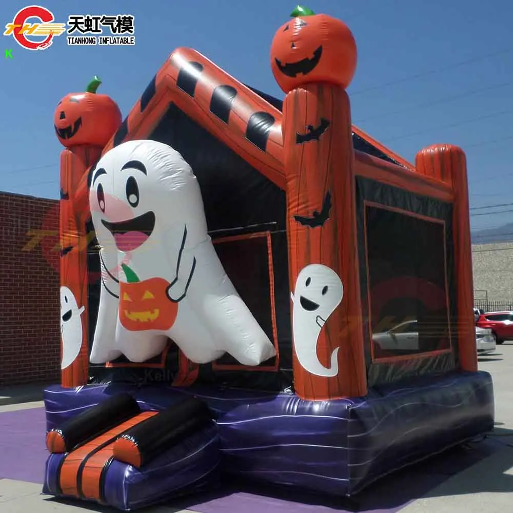Schnelle Lieferung 13*13ft Halloween Aufblasbare Hüpfer mit Geist Cartoon Kommerziellen Aufblasbare Hüpfburg Schloss für Kinder
