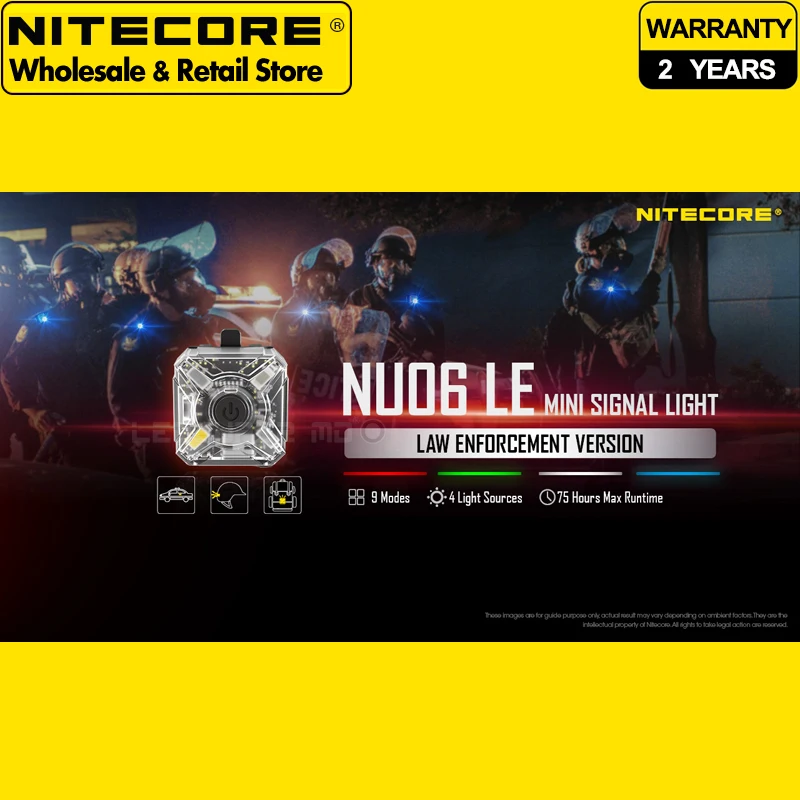 Nitecore إشارة صغيرة وضوء أمان ، قابلة لإعادة الشحن ، NU06 LE ، أبيض أزرق ، أخضر ، أحمر