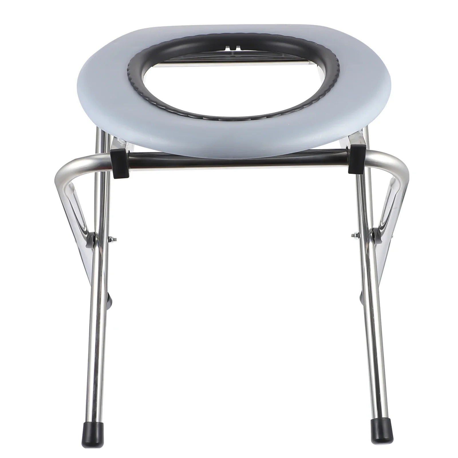 Foldable Bathroom Toilet Chair Portable Toilet Stool Stainless Steel Potty Chair for The Old Outdoor Camping Hiking Travel