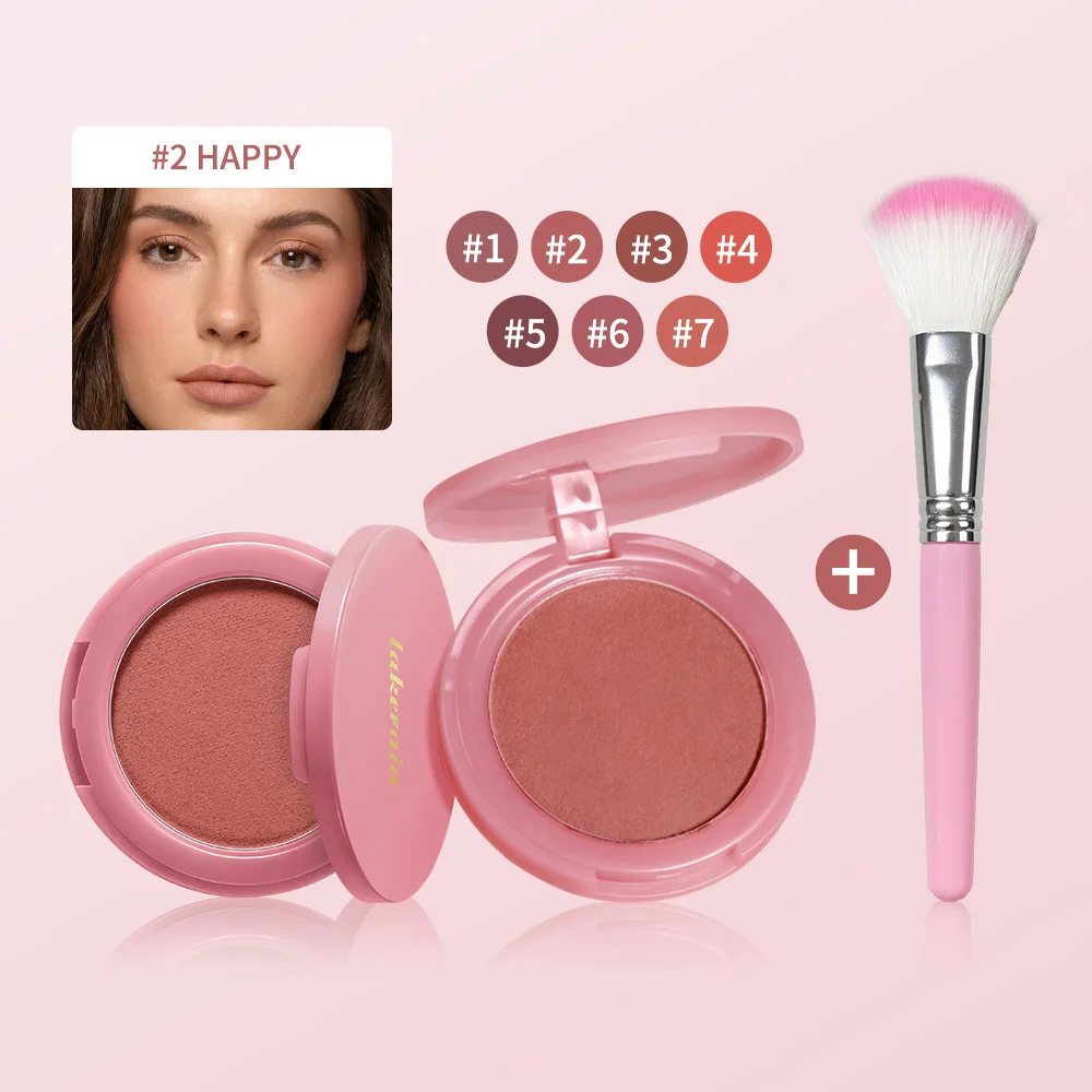 Matte Bouncy Face Blusher and Brush Long Lasting Luminosity Soft Poke Natural Blush Lightweight Blends Seamlessly Korean Makeup