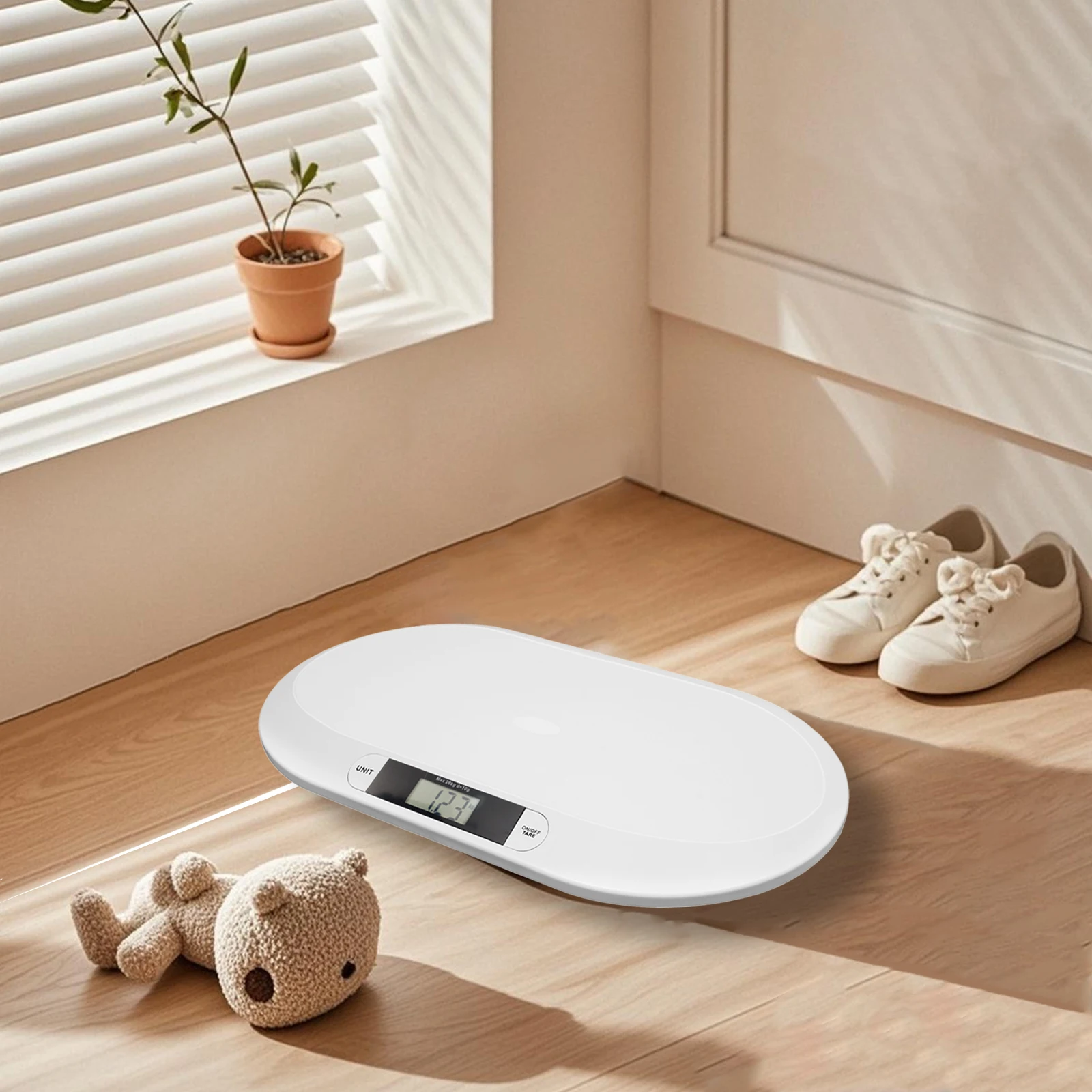 

Weighing-Scale Baby Weighing Scale Digital LCD Infant Scale High Precision Strain Gauge for Newborns/Pets Auto-Off, White