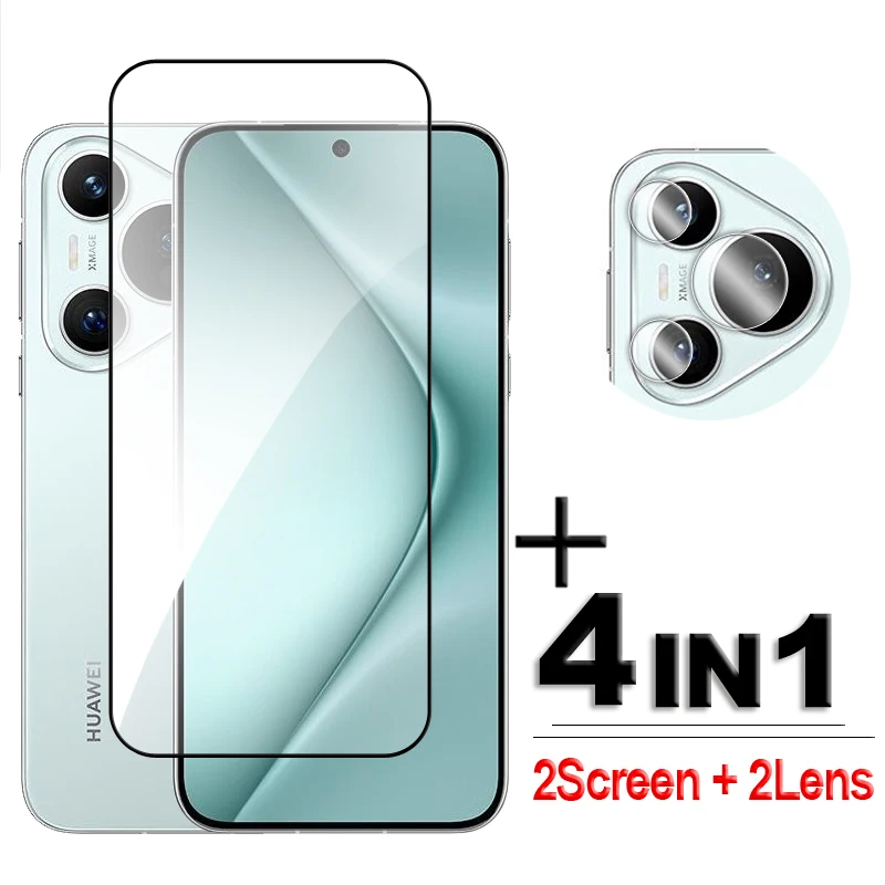 

4in1 For Huawei Pura 70 Glass For Huawei Pura 70 5G Tempered Glass 6.6 inch 2.5D Full Cover Screen Protector For Pura 70 Film