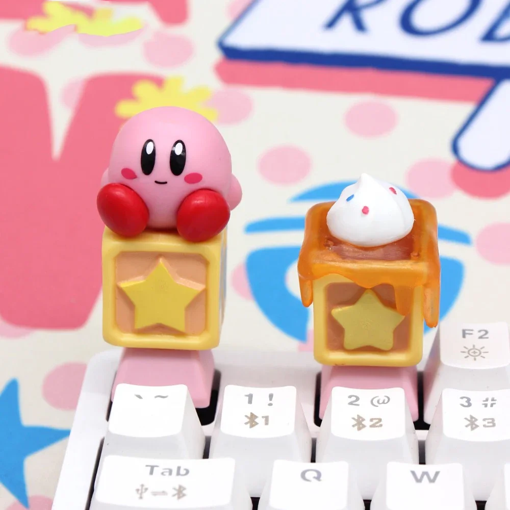 Keycap Kawaii Pink Kirby, Resina DIY, Individualidade, Keycap Original, Coleccionar, Brinquedo, Presente de Festivais, Fofos, Decoração