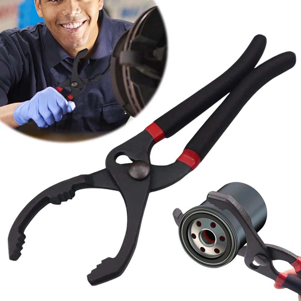10/12 Inch Car Oil Filter Pliers Clamp Type Wrench Oil Filter Remove Disassembly Tool Filter Element Wrench for Truck Repair image 6