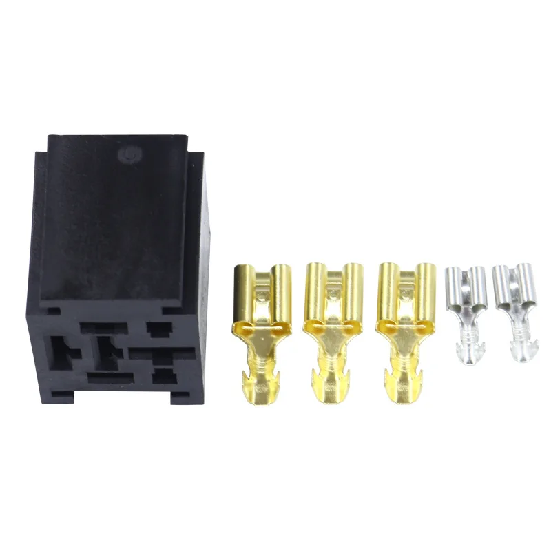 1 5 10PCS 80A Car Relay Holder General Automotive Relay Socket Auto Connector 4 5 Pin 12V 24V