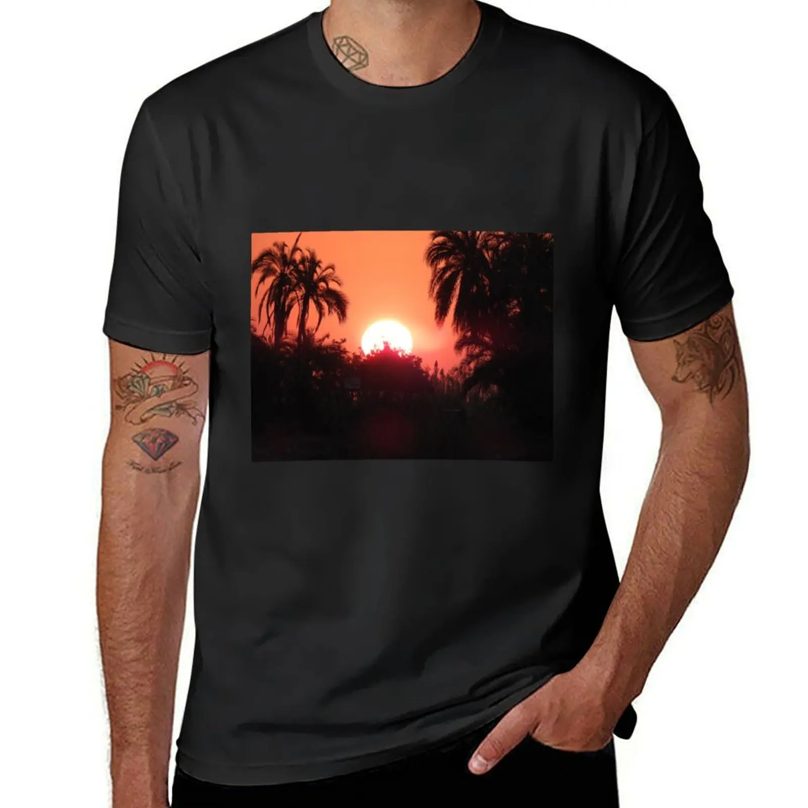 Sunset At Thebe River T-Shirt quick drying anime clothes cute tops heavyweights black t-shirts for men