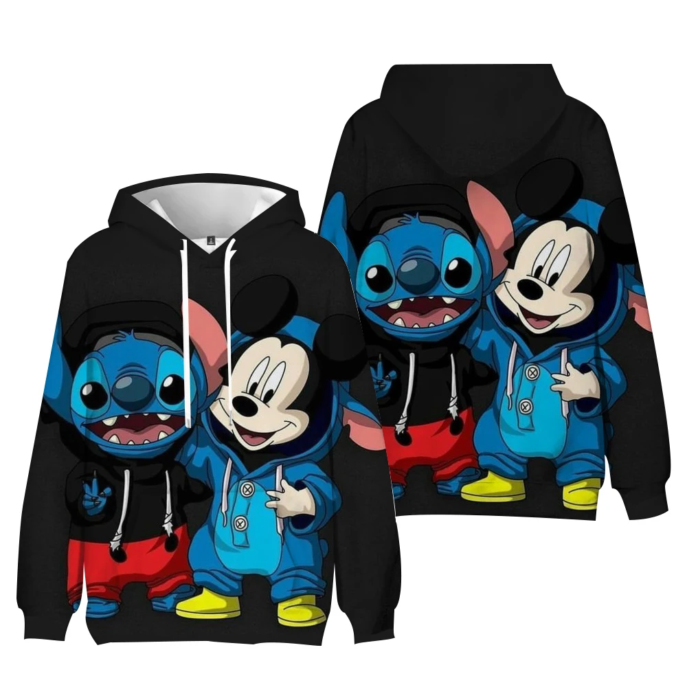 Felpe con cappuccio Fashion Disney Stitch Lilo print Pullover Casual da donna felpe con cappuccio a maniche lunghe felpa con cappuccio autunno inverno felpa con cappuccio per adolescenti