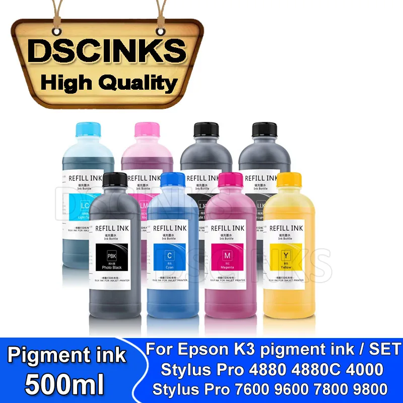 

8 color 500ml K3 pigment ink for Epson Stylus Pro 4880 4880C 4000 7600 9600 7800 9800 printer pigment ink