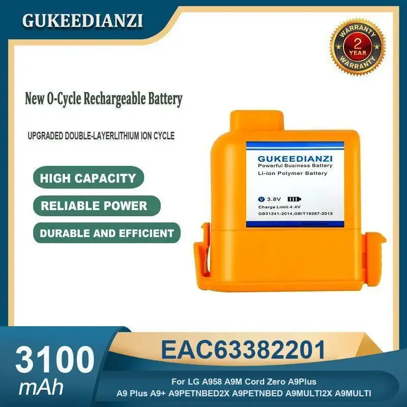 

3100mAh EAC63382201 Battery For LG A958 A9M Cord Zero A9Plus A9 Plus A9+ A9PETNBED2X A9PETNBED A9MULTI2X A9MULTI