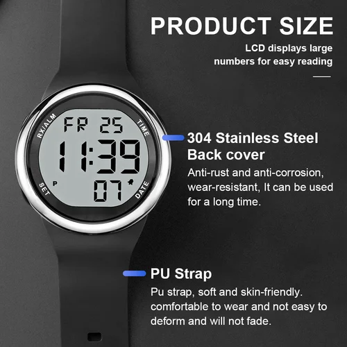 Imagen 2 del producto Hearkent-reloj parlante español para hombre y mujer, reloj de pulsera con voz Digital, alarma, reloj de silicona a la moda, regalo para personas mayores
