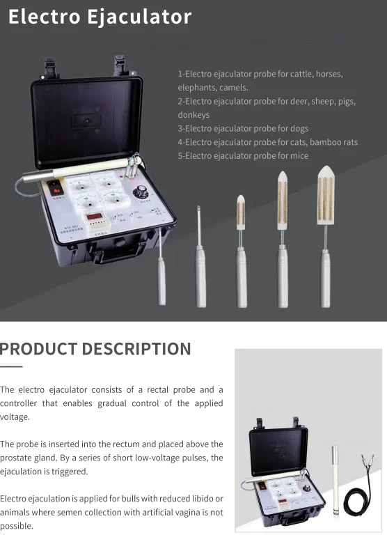 تحفيز المجمع الحيوانات المنوية للخنازير الأغنام الماشية الحصان القذف معدات جمع السائل البيطري القذف الكهربائي