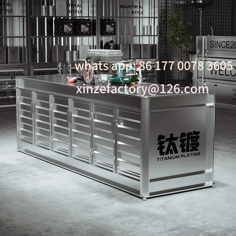 

Customizable Industrial Wind Iron Art Creative Clothing Store Shoes and Hats Middle Island Cabinet Storage Double Sided