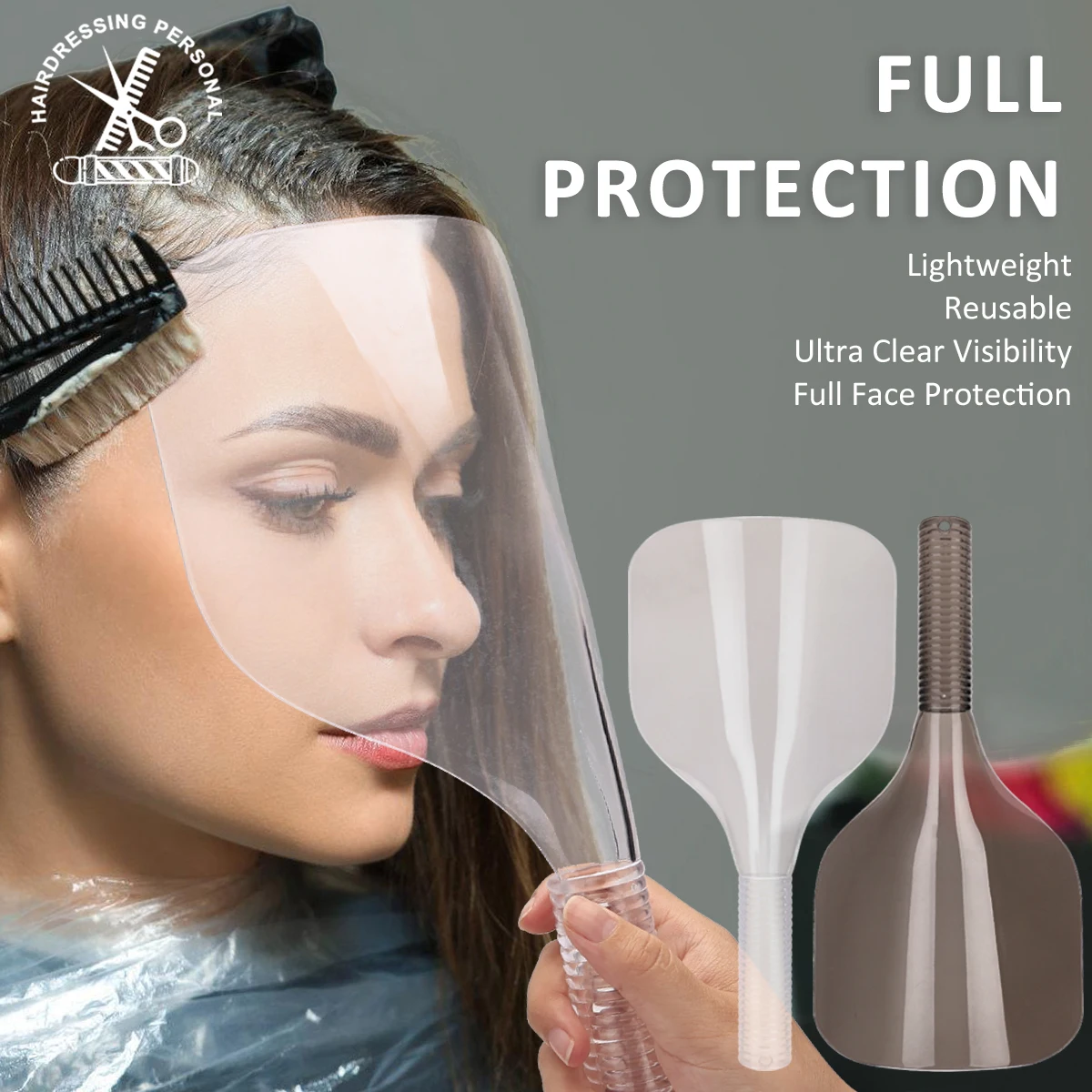 

Barber Clear Plastic Hairspray Face Shield Hair Cut Pads Hair Salon Hairdressing Water Proof Spray Shields for Face Eyes Protect