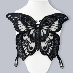 New embroidered lace butterfly black and white collar flower DIY clothing accessories