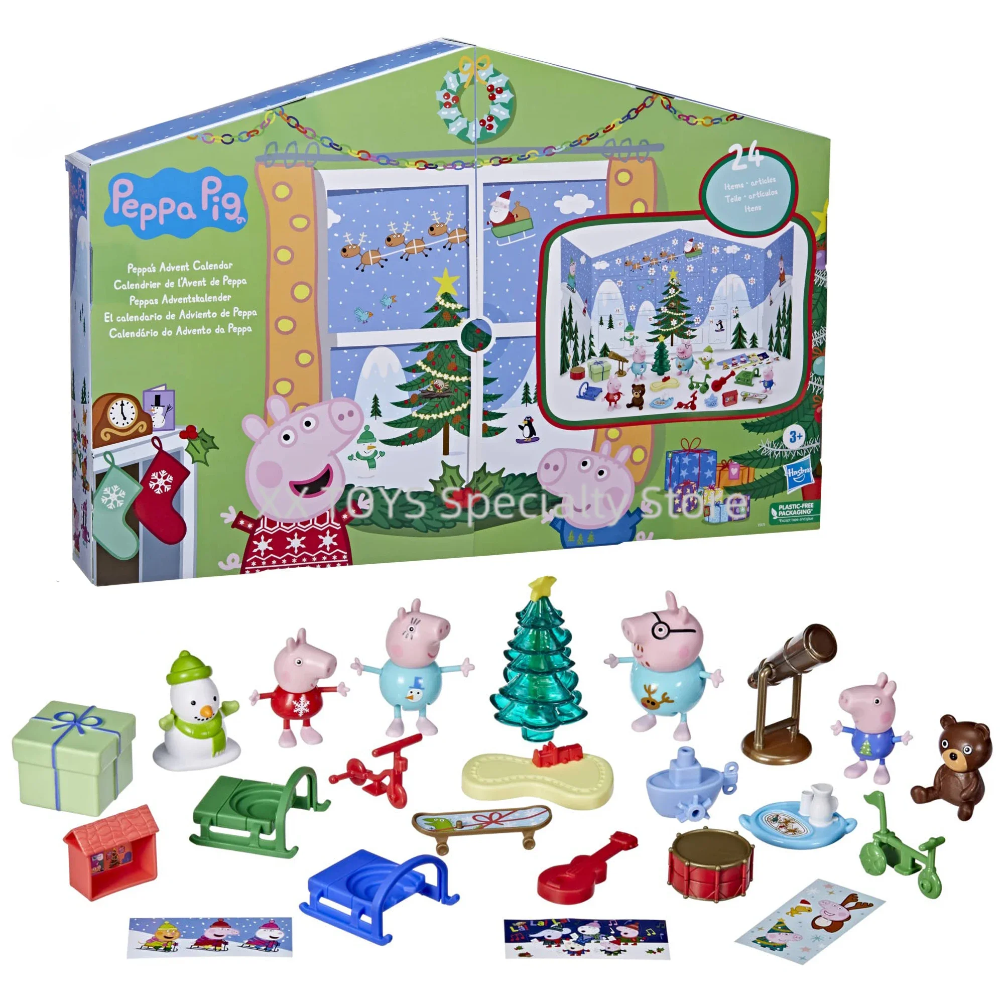 

Peppa Pig Peppa’s Kids Advent Calendar Contains 24 Surprise Toys 4 Holiday Family Figures Model Children's Christmas Gifts