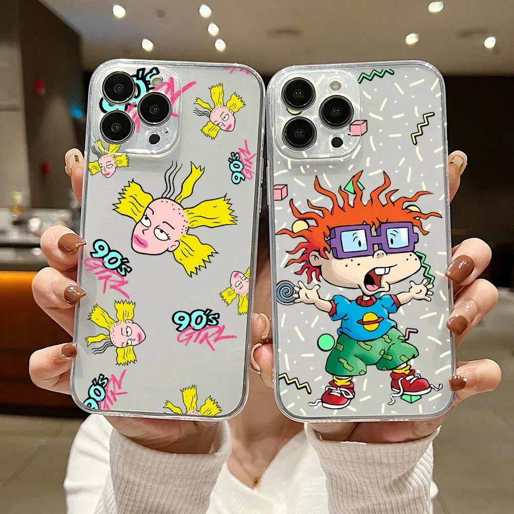 Cartoon Funny R-Rugrats Phone Case for Samsung Galaxy S24 S23 S22 S21 S20 Ultra Plus FE Transparent Shockproof Soft Cover Fundas