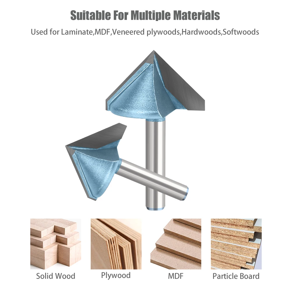 6mm 1/4in Shank  Left &Right 90 Degree V Groove Template  Router Bit fresas para router madera fresas para tupia de madeira