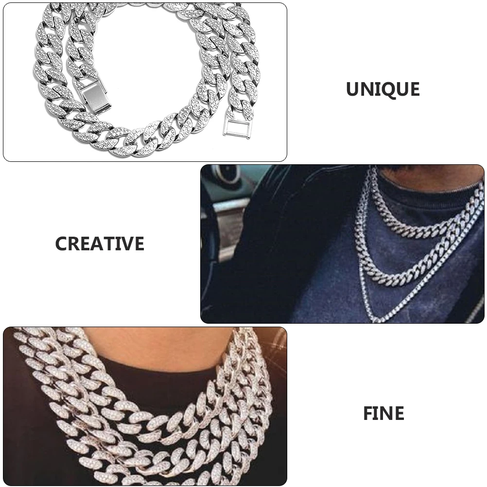 

Cuban Chain Necklace Bracelet Necklaces Chains Jewellery for Men Alloy Hip Hop Jewelry Hip-hop Style