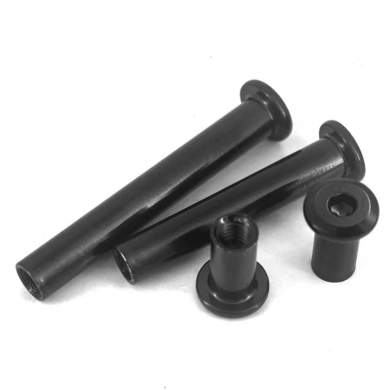 M2M3M4M5M6 Black 304 Stainless Steel Flat Hex Hexagon Socket Head Rivet Connector Insert Joint Sleeve Cap Butt Nut Furniture Nut
