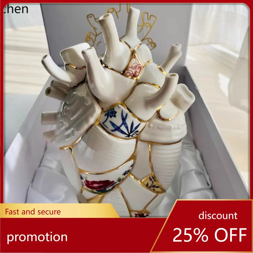 

CZ Heart-shaped Ceramic Vase Desktop Decoration Valentine's Day Gift Box