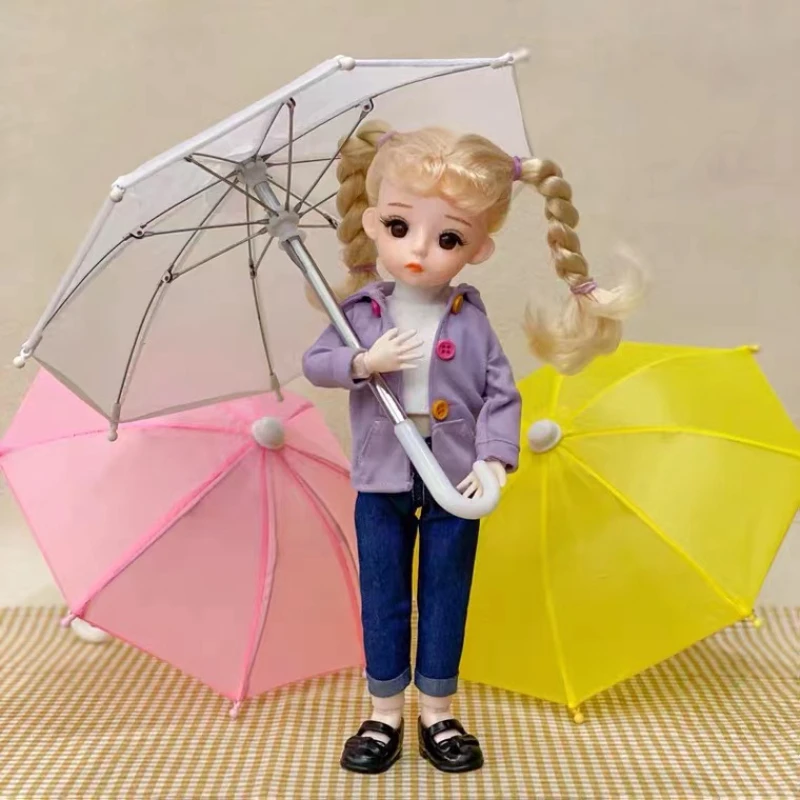 Colorful Mini Umbrella Rain Gear for Doll House 1/6 1/3 18 Inch BJD Life Journey Doll Accessories Baby Kids Toys Birthday Gift