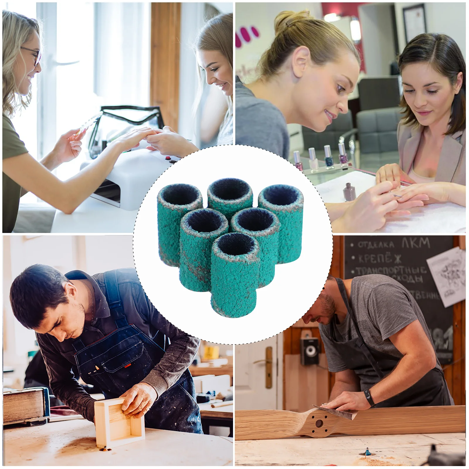 100 قطعة رأس مطحنة قسط مقاومة للصدأ للبشرة الجدارية تحت تنظيف الأظافر مانيكير الرملي الفرقة مسمار أدوات الرسم #5