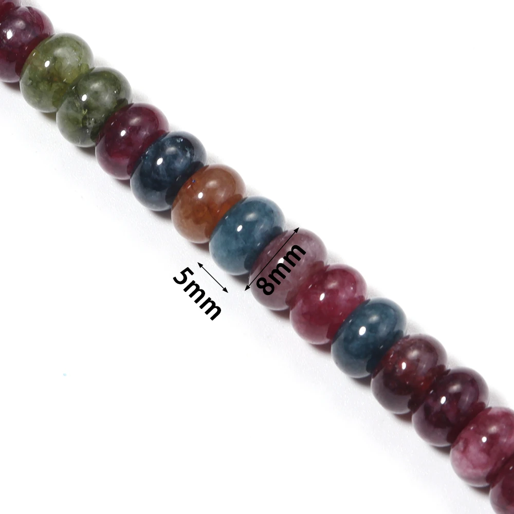 70 Stück 5x8mm Naturstein-Abakusperlen, farbige Jade-Quarz-Rondelle, lose Zwischenperlen für die Schmuckherstellung, DIY-Armband-Zubehör – Detail 1