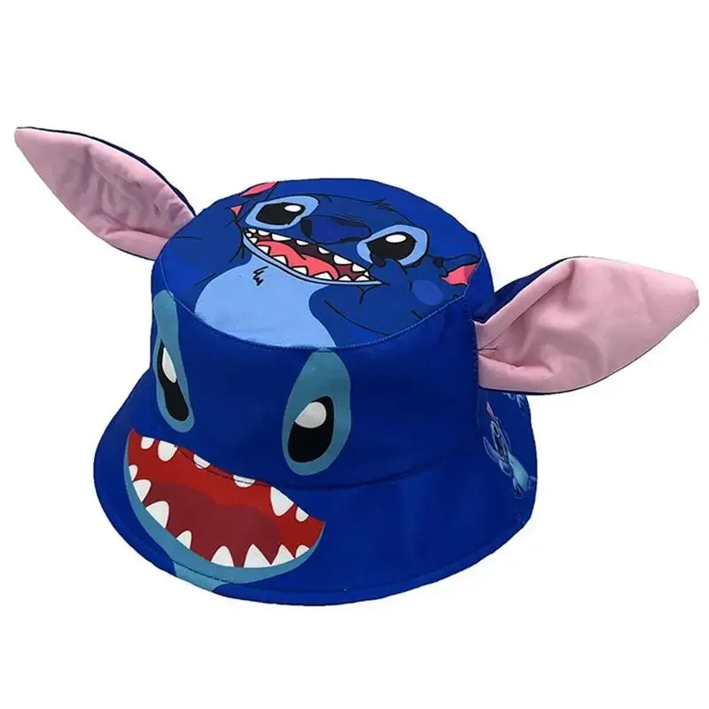 Disney Stitch Fisherman Hat Miniso Anime Cartoon Cute Go Out Sunscreen Fisherman Hat Fashion Travel Sunshade Hat Holiday Gifts