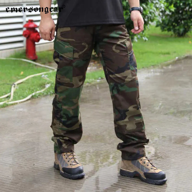 Emersongear Tactical BDU Pants Combat Training Men Cargo Trouser Airsoft Hunting Sports Outdoor Hiking Cycling Polyester Cotton