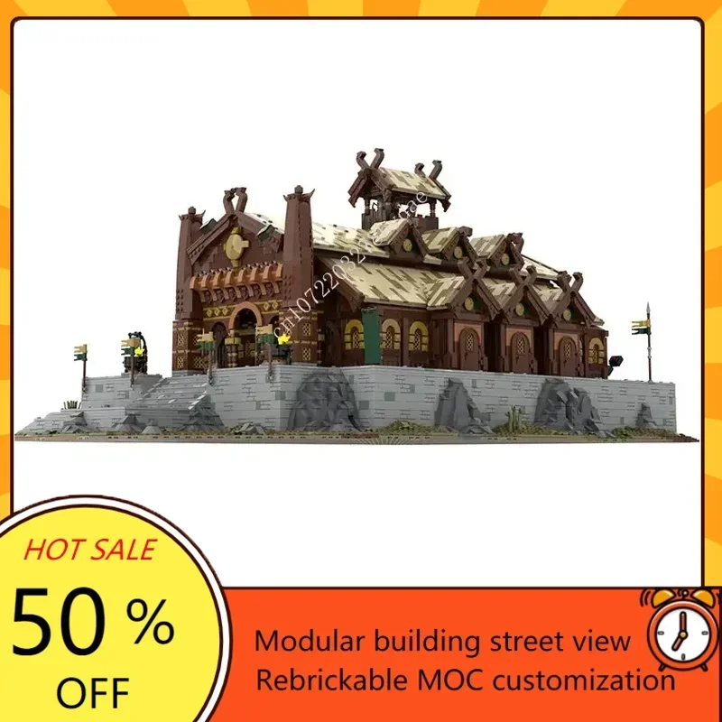 10029PCS MOC Rings Movie Building UCS Medu seld Golden Hall Model Technology Medieval Times Birthday Adult Birthday Toys Gift