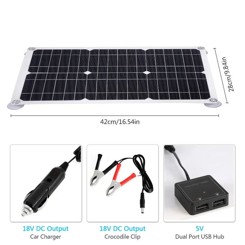 Solar Panel System 18V18W Solar Panel 30A Charge Controller 4000W/6000W/8000W Car Solar Inverter Kit Complete Power Generation