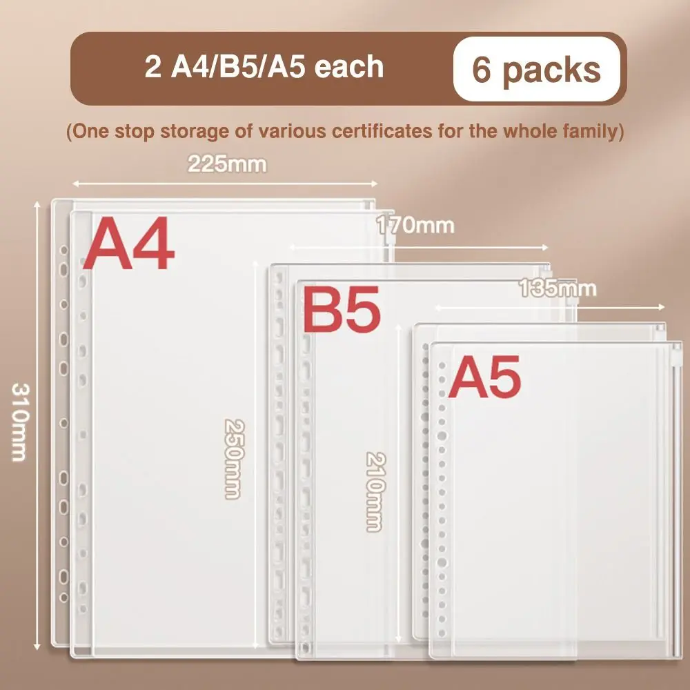 Variant: 6pcs A4-B5-A5 Pages