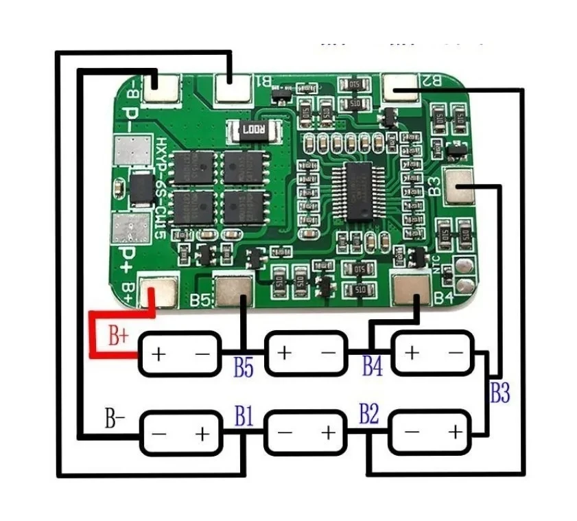 6S 15A 24V PCB BMS Schutz Bord 22,2 V/25,2 V 18650/2700 Li-Ion Lithium-ionen batterie balance schutz bord – Detail 3
