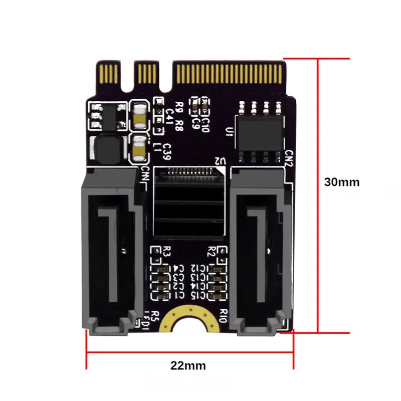 

Free Driver M.2 To Sata3.0 Adapter Card A-Key and E-Key To 2 Ports SATA 6Gbps PCIe 3.0 Bus for Wifi SSD HDD PC Motherboard
