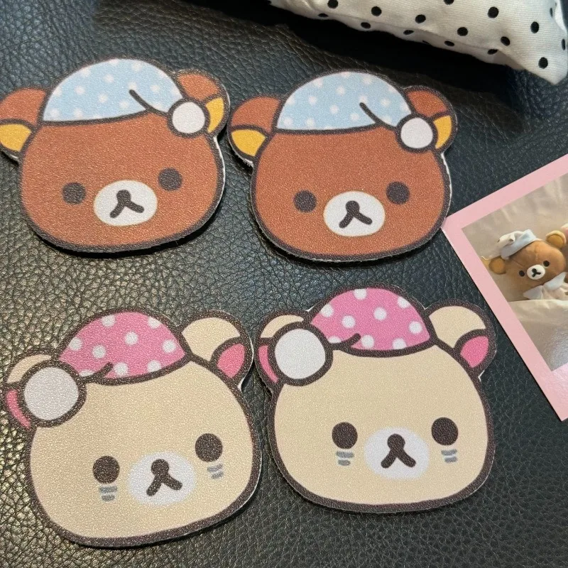 Cute Rilakkuma sleeping cap bangs stickers broken hair stickers Velcro stickers seamless hair accessories decoration view 6