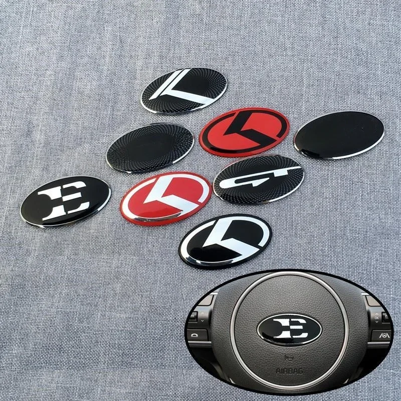 3D Metal Car Steering Wheel Emblem Badge Sticker Decals for KIA K2 K3 K5 KX5 Sorento Sportage Rio Car Styling Accessories