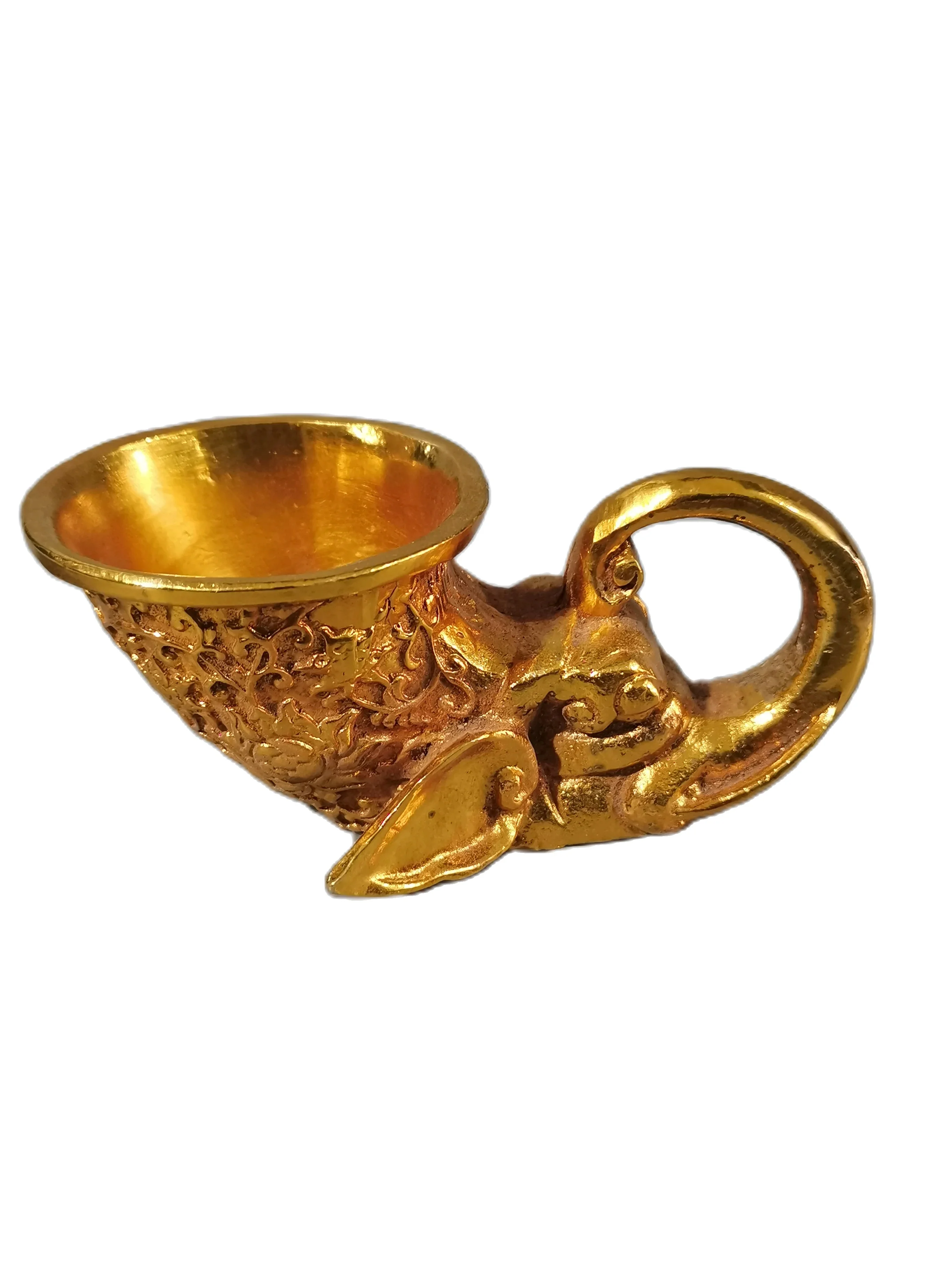 Embossed Elephant Gold Plated Holy Water Wine Cup Home Decoration Ornaments