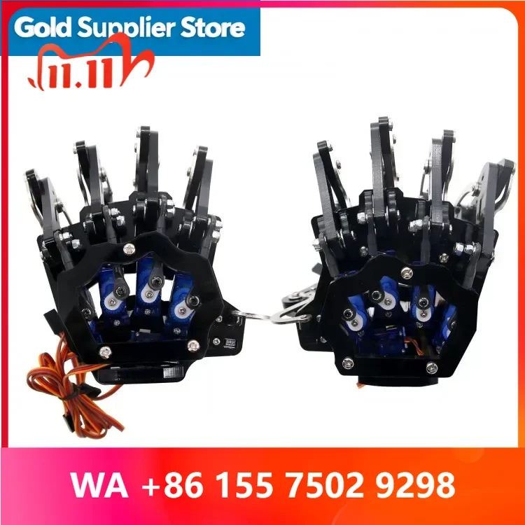 Robot Mechanical Claw r Arm Fie Fingers Right Hand & Left with Seros for DIY Assembled
