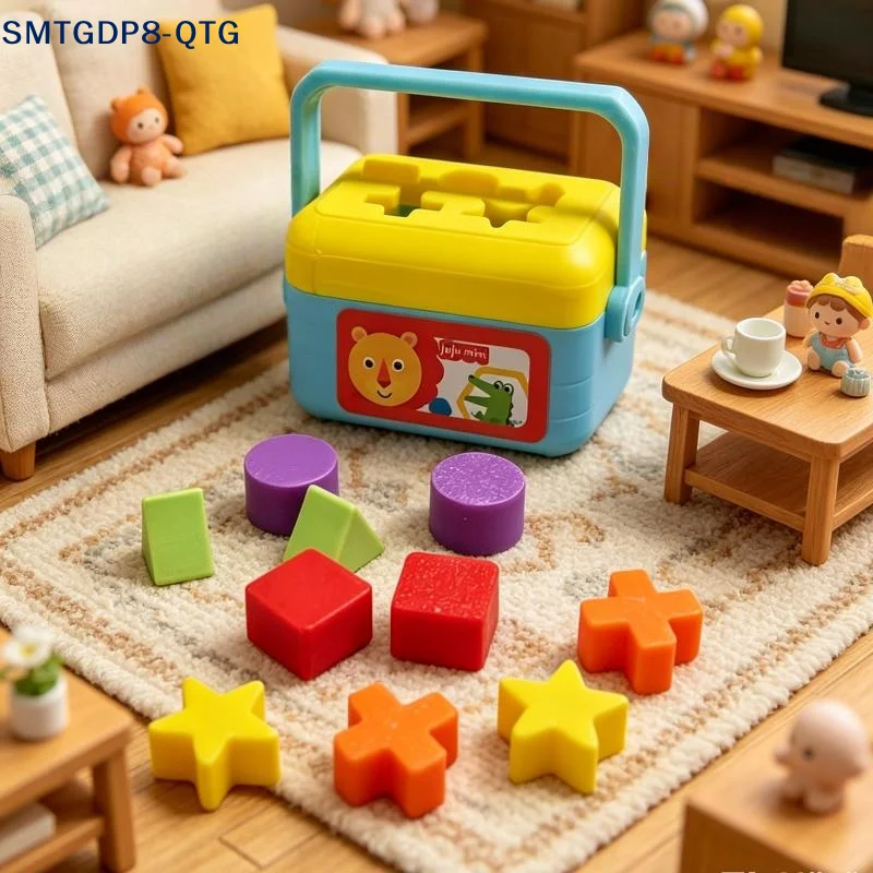 HOT 1 Set Doll House Nursery Decoration Photography Prop Miniature Shape Sorting Toy Box Dollhouse Educational Toy Model