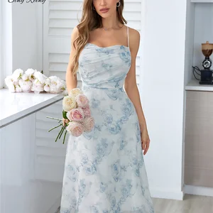 SINGREINY-الأزهار السباغيتي حزام فستان, مرن, كشكش, مثير, جوفاء, عارية الذراعين, فستان الحفلة, بوهو , عطلة, فستان الصيف أفضل 11 ملابس بوهو أنيقة مبيعا بالجملة - No8