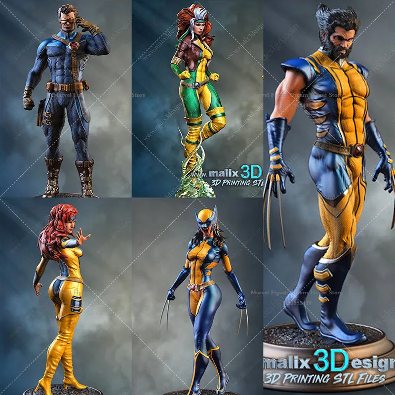 

1/24 1/18 Scale DIY Self-assembled GK 3D Resin Un-panited Doll White Model ‌4603 Mutants Units Jean Anna Laura Logan Scott