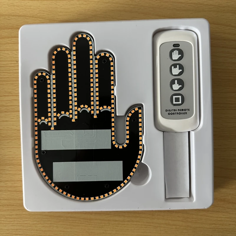 

Cool Remote LED Middle Finger Lamp Unique Car Decorative Light Strip Funny Atmosphere Safe LowVoltage Party Accessory