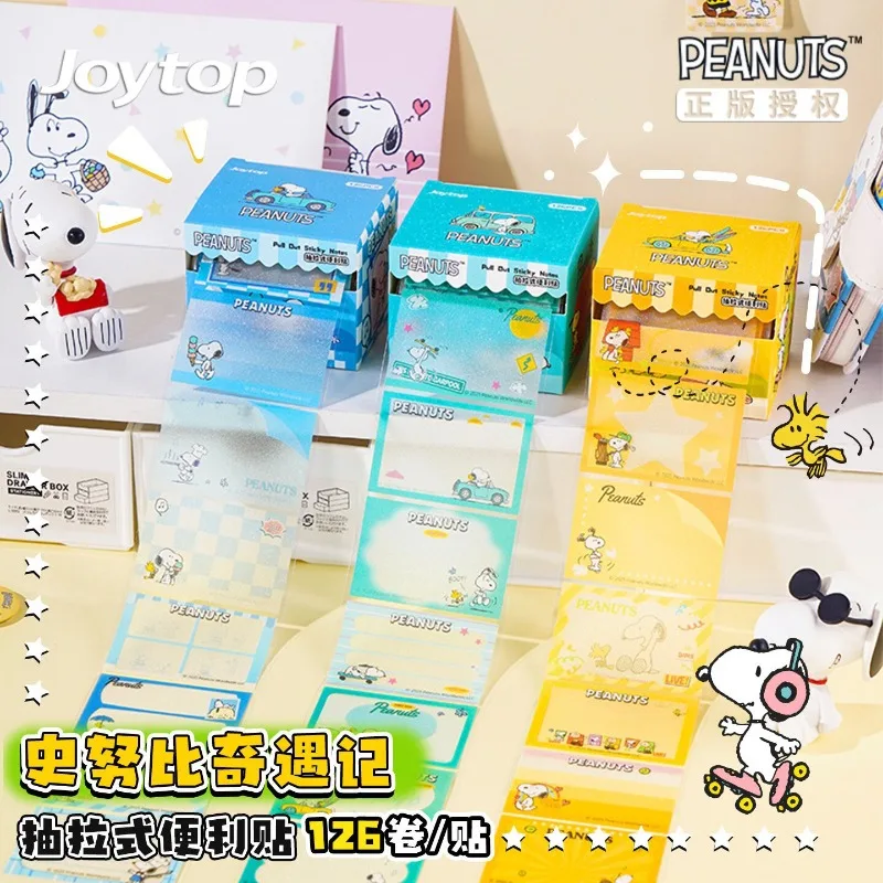 

126Sheets/Box Cute Snoopy Sticky Note Cartoon Anime Figures Index Tabs for Book Office School Supplies Kawaii Gifts for Students