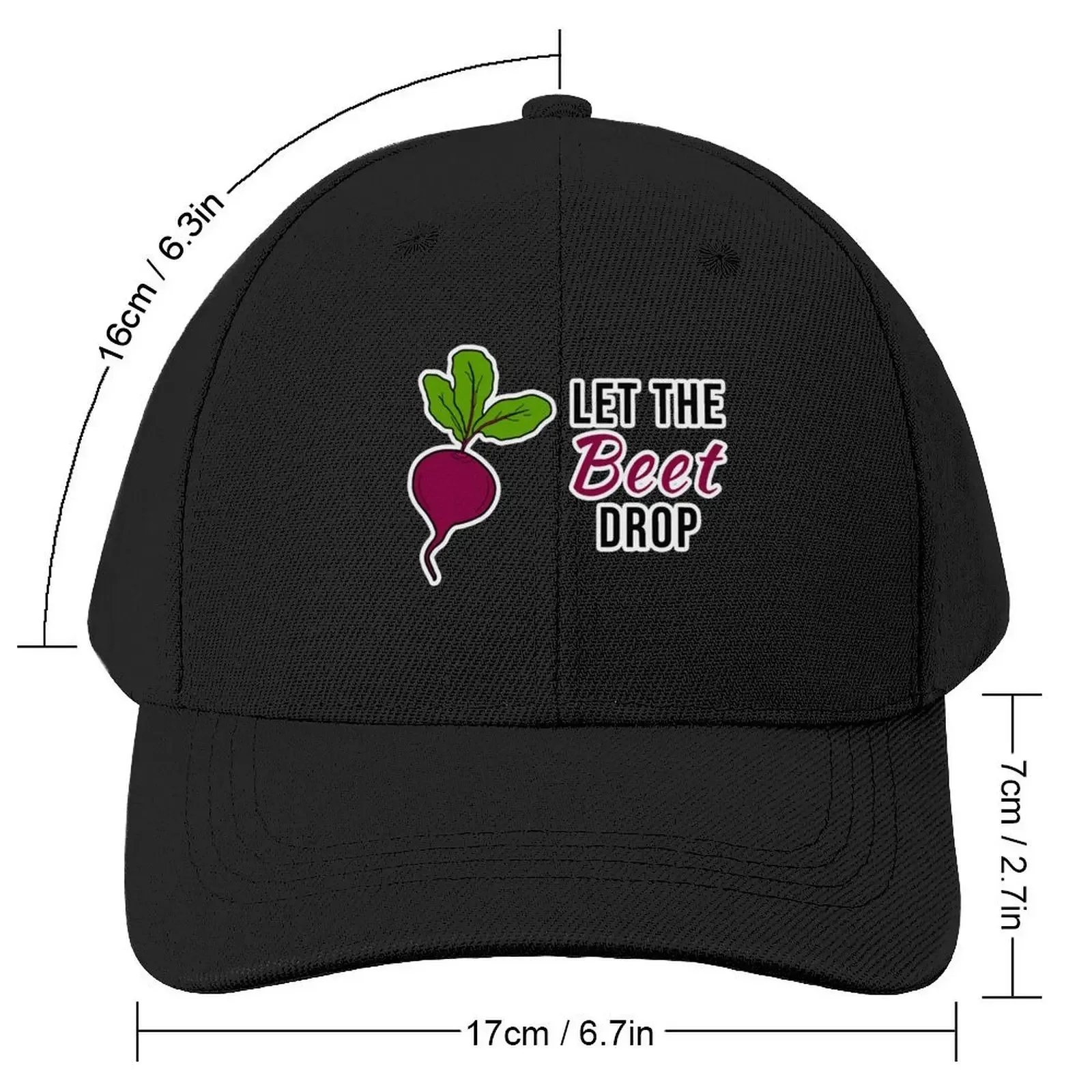 Let the Beet Drop - Food Word Pun Baseball Cap Vintage sun hat Girl'S Hats Men's