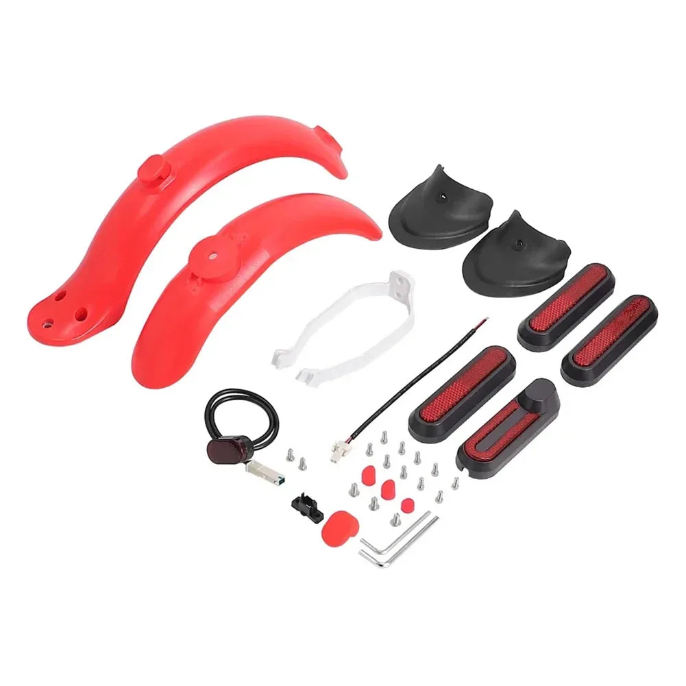 

Sleek Front Rear Scooter Mudguard Kit Including a Bracket and Practical Taillight Made for Xiaomi For M365 Pro Use