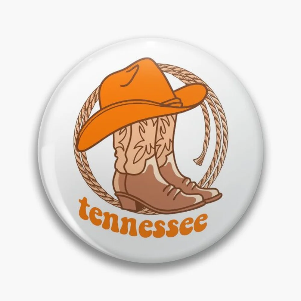 tennessee Pin Holographic Star Heart Pin Brooches Laminated Button Fashion Accessory