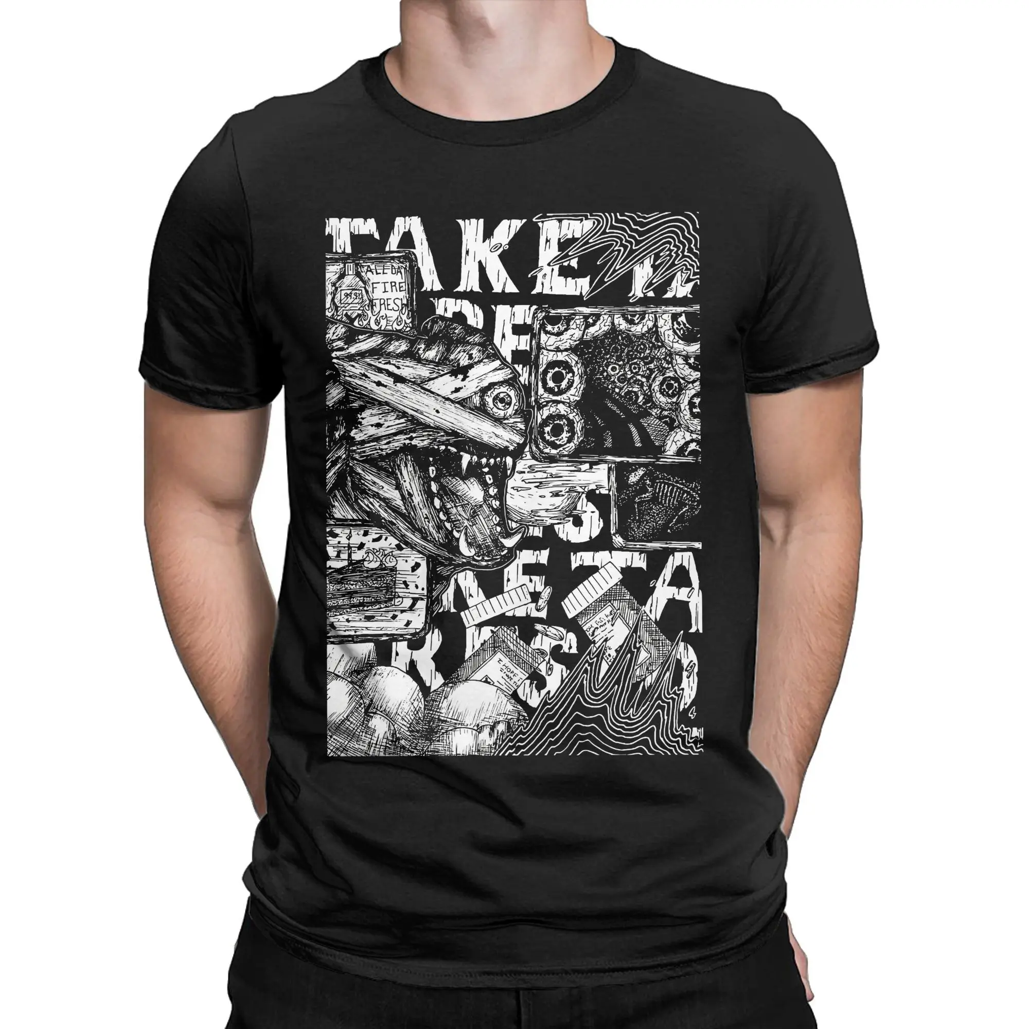 Novelty Mouthwashing Captain Curly Tism T-Shirt Men Round Neck Cotton T Shirts Video Game Short Sleeve Tee Shirt 4XL 5XL Tops